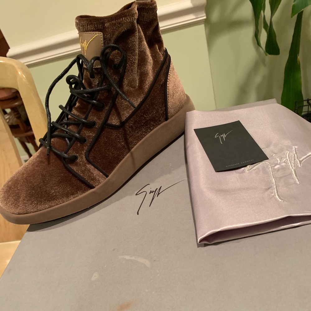 Giuseppe Zanotti Velvet & Leather Sneaker- Men’s
